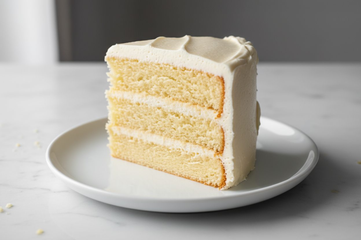 slice of vanilla cake